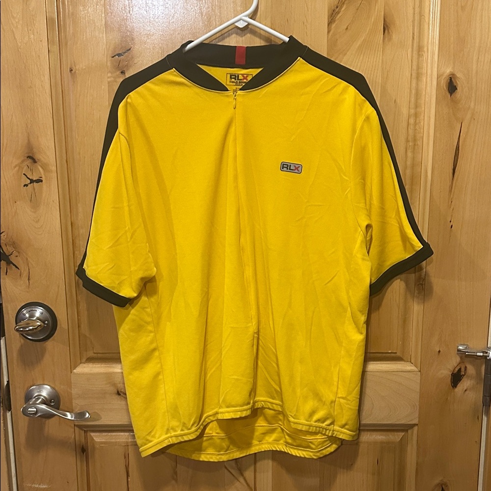 Men's Yellow Cycling Shirt Polo XXL
